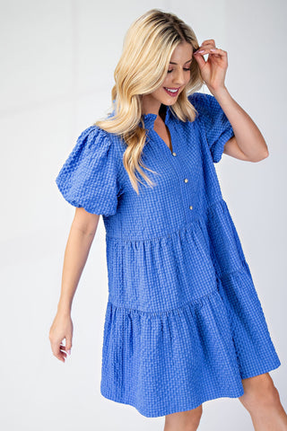 Knock It Out Of The Park Mini Dress in Blue