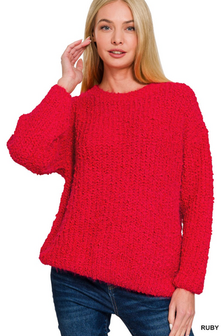 In My Feels Sweater In Ruby - Final Sale