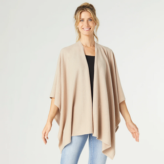 Kiara Lightweight Brushed Wrap In Taupe