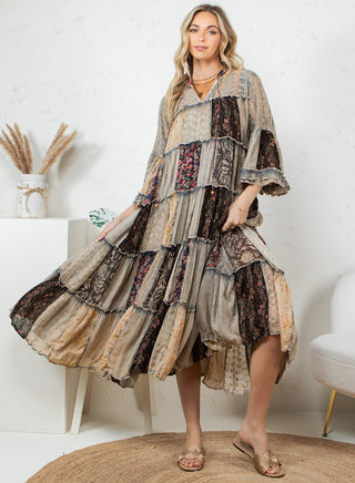 Dancing In The Dark Maxi Dress in Latte