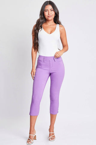 Junior Hyperstretch Pull On Capri With Side Slit: Junior / L / Midnight Blue