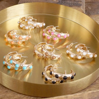Jeweled Bubble Hoop Earrings