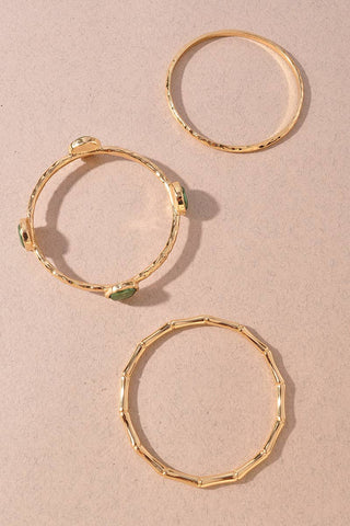 3Pcs Pearl Bangle Set