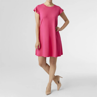 Francis Flutter Sleeve Dress In Bright Rose