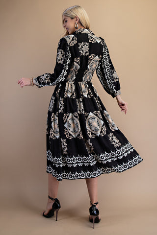 Never Tied Down Midi Dress in Black