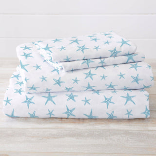 4-Piece Coastal Microfiber Sheet - Newport Collection: King / Coastal - Anchor