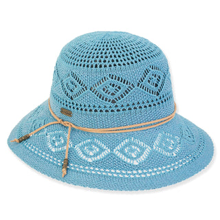 Eliza Poly Braid Bucket Hat in Blue