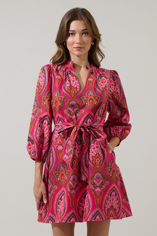 Into You Dress In Berry-Multi