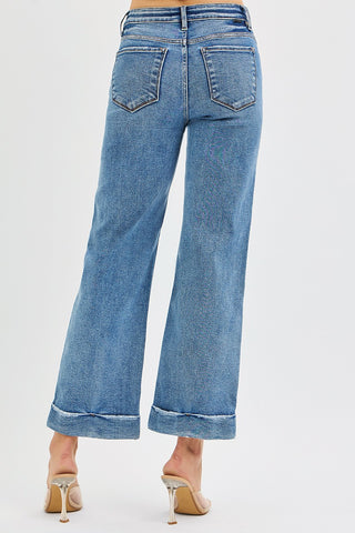Leave By Morning Mid Rise Straight Jeans in Medium