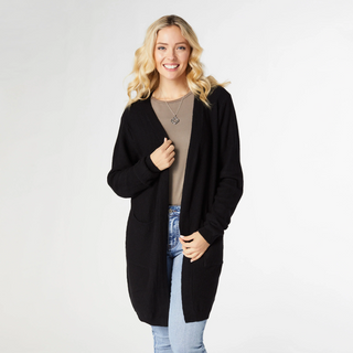 Relaxed Ciana Cardigan With Pockets In Black