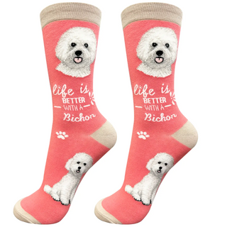 Life Is Better With A Bichon Frise Crew Socks