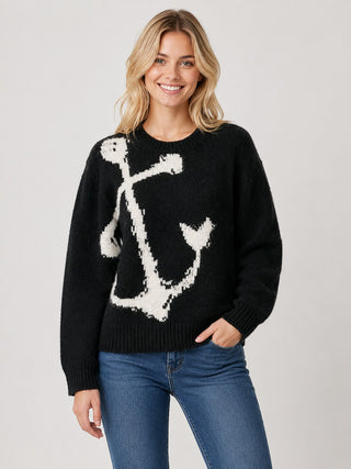 Anchors Away Sweater in Black