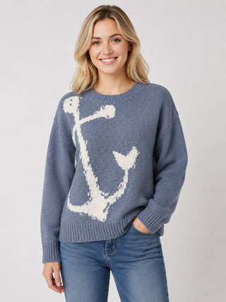 Anchored Away Sweater in Blue