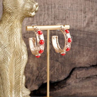 Jeweled Bubble Hoop Earrings