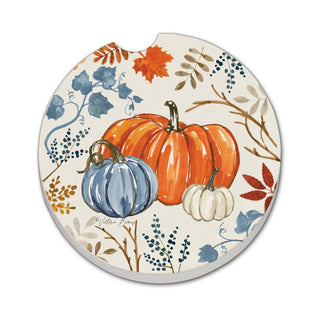 "Autumn Pumpkins" Stone Car Coaster