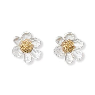 Two-Tone Flower Earrings