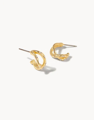 Sprinkles Huggie Hoop Earrings in Crystal