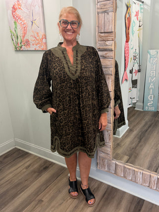Wild Ways Tunic Dress in Olive