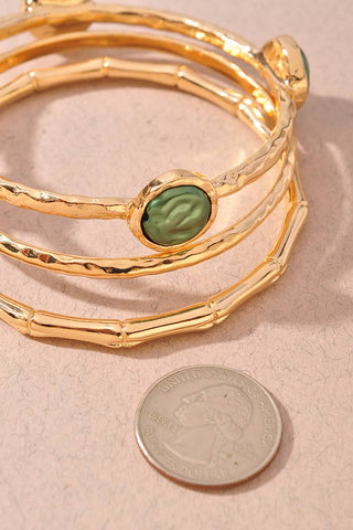 3Pcs Pearl Bangle Set