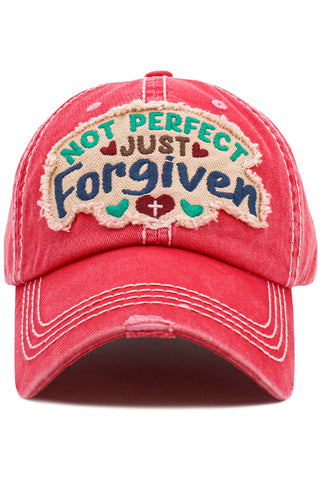 Not Perfect Just Forgiven Hat in Pink