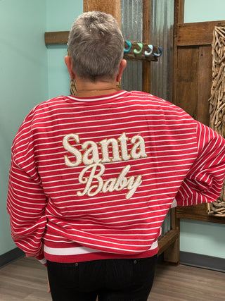 Santa Baby Varsity Crewneck Sweatshirt