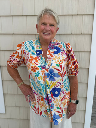 Island Ferry Top in Tangerine Mix