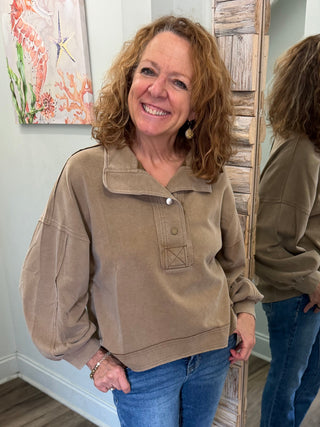 Stick To The Script Top in Mocha