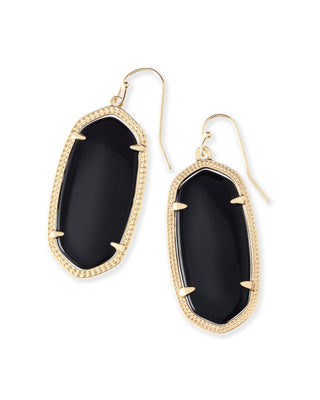 Elle Drop Earrings In Gold Black