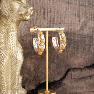 Jeweled Bubble Hoop Earrings