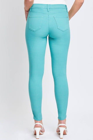 Hyperstretch Mid-Rise Skinny Jean in Sea Green