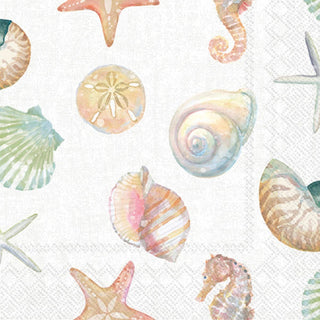 Paper Cocktail Napkins Pack of 20 Watercolor Coast Sealife