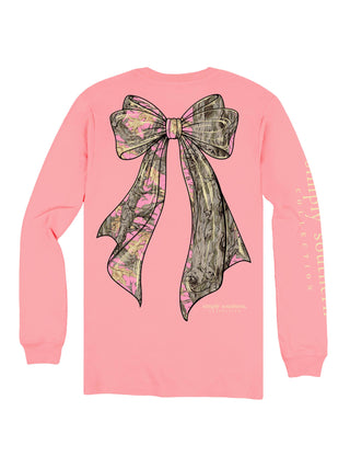 Camo Charm Long Sleeve T-Shirt In Tearose