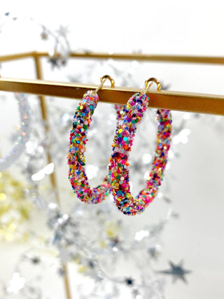 Carley Glitter Hoops