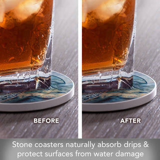 Thirstystone "Kona Sea Turtles" Round Stone Coaster 4pk