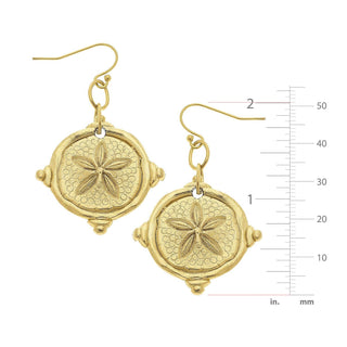 Gold Sand Dollar Earrings