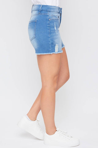 Missy High Rise Frayed Hem Shorts