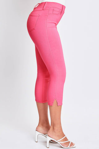 Junior Hyperstretch Pull On Capri With Side Slit: Junior / L / Aquamarine