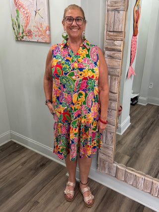 To The Coast Dress in Multi