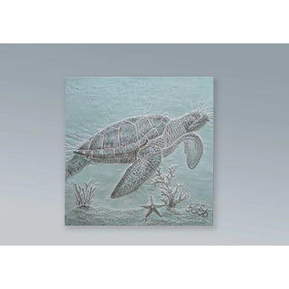 Swimming Blue Turtle Metal Wall Decor