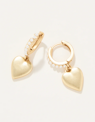 Hold My Heart Drop Hoop Earrings