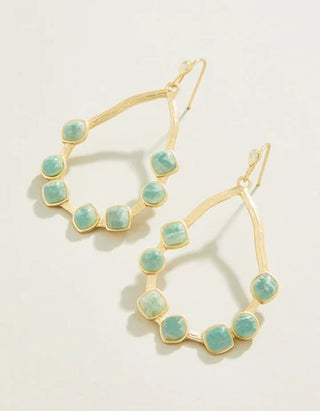 Maera Hoop Earrings in Amazonite