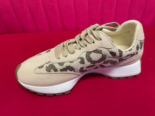 Corkys No Prob Sneakers In Tan Sparkle Leopard