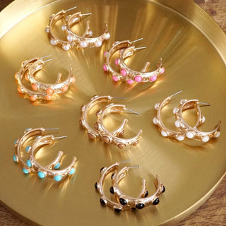 Jeweled Bubble Hoop Earrings