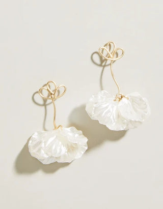 Corolla Stem Earrings in Pearl