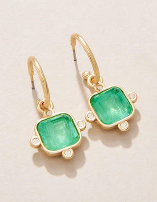 Chateau Convertible Hoop Earrings in Ocean Green