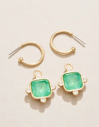 Chateau Convertible Hoop Earrings in Ocean Green
