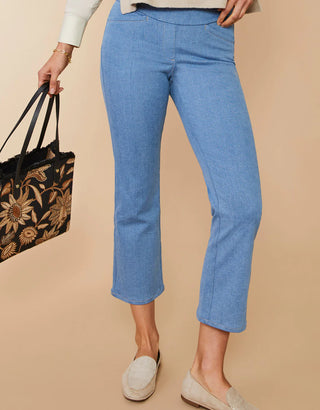 Maren Denim Kick Flare Pants In Palmetto Wash