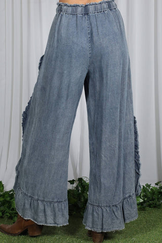 Just Something Extra Ruffle Hem Flare Jeans