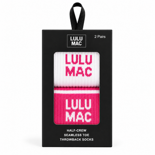 Lulu Mac Socks 2 Pair Box In Hot Pink/Hot Pink
