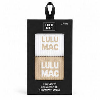 Lulu Mac Socks 2 Pair Box In Beige/Beige